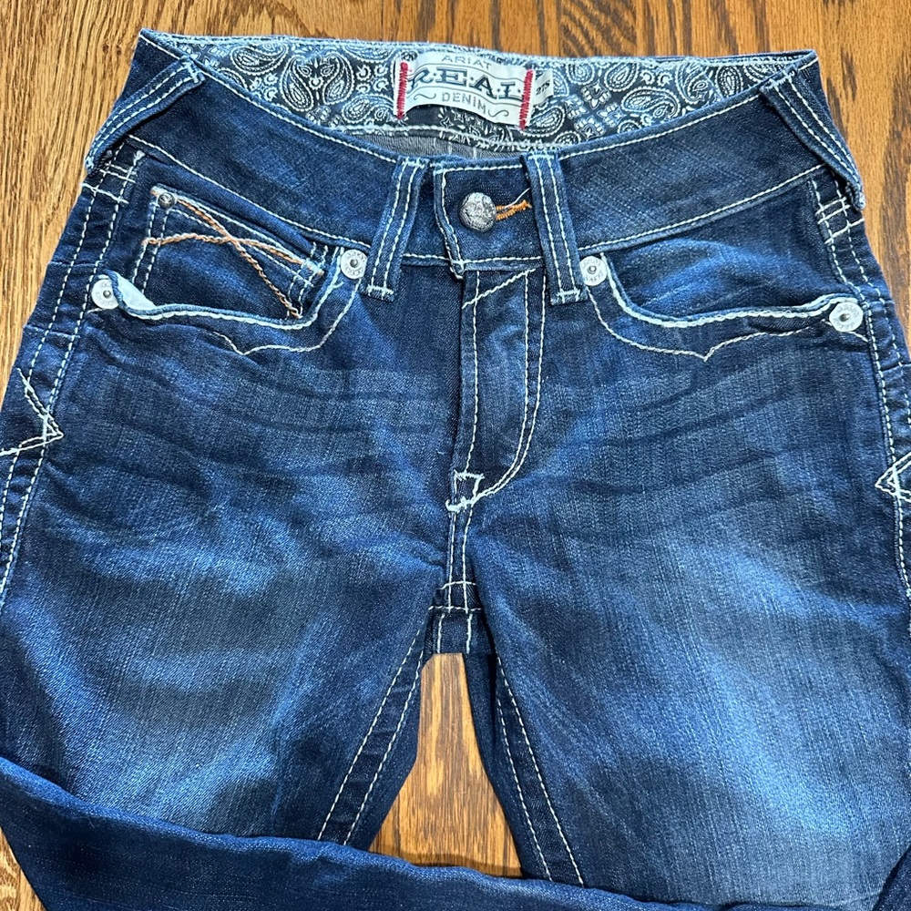 Ariat Women's Morgan Real Denim Stretch Equestrian Riding Bootcut Jeans Short